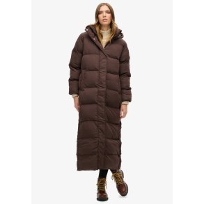 SUPERDRY MAXI HOODED PUFFER COAT COFFEE BEAN BROWN � W5011643A