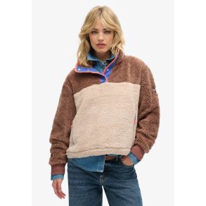 SUPERDRY SUPER SOFT MASH UP TEDDY FLEECE NUTMEG SPICE BROWN � W2012349A