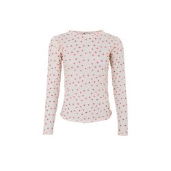 Black Colour Annie red dot mesh bluse - 3846
