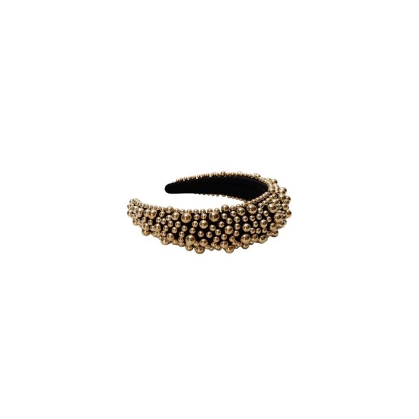 BLACK COLOUR SHAFFER HEADBAND BLACK/GOLD COLOURED - 2323