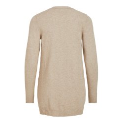 VILA RIL NATURAL MELANGE OPEN STRIK CARDIGAN - 14044041 