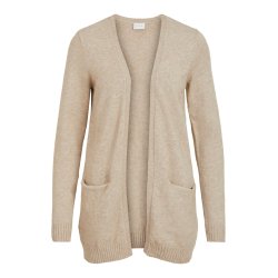 VILA RIL NATURAL MELANGE OPEN STRIK CARDIGAN - 14044041 