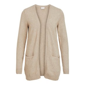VILA RIL NATURAL MELANGE OPEN STRIK CARDIGAN - 14044041 