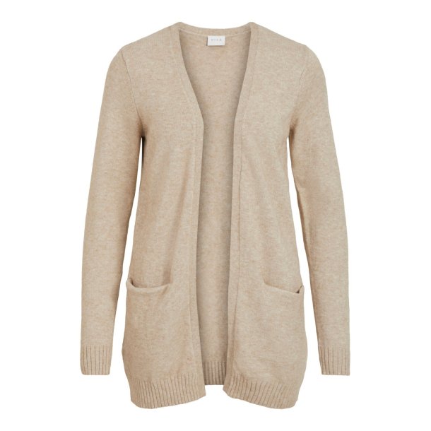 VILA RIL NATURAL MELANGE OPEN STRIK CARDIGAN - 14044041 