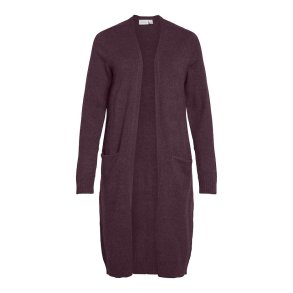  VILA RIL FIG/DARK MELANGE LONG STRIK CARDIGAN - 14042770