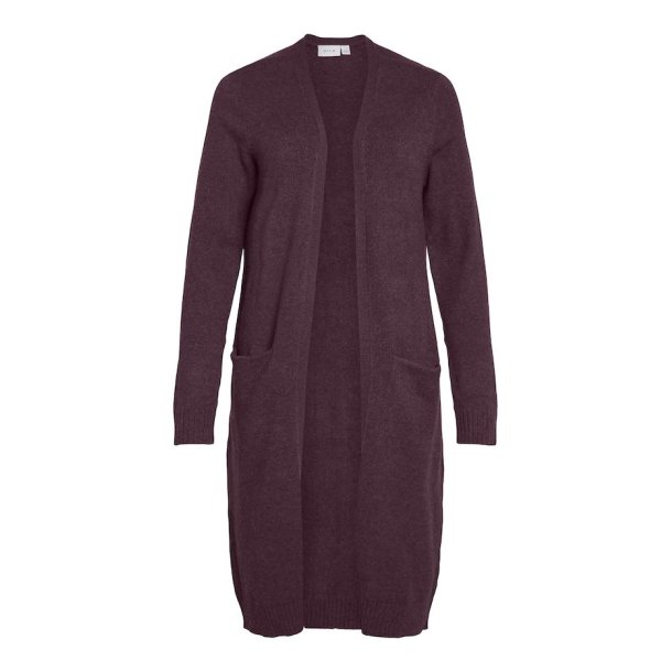  VILA RIL FIG/DARK MELANGE LONG STRIK CARDIGAN - 14042770
