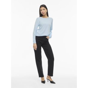VILA RIL BREEZ  STRIK O-HALS WHITE - 14054177