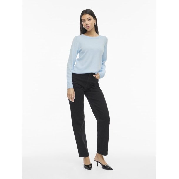 VILA RIL BREEZ  STRIK O-HALS WHITE - 14054177