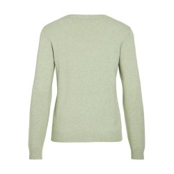  VILA RIL SMOKE GREEN TRIK O-HALS WHITE - 14054177