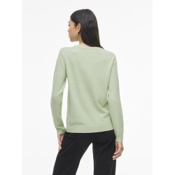  VILA RIL SMOKE GREEN TRIK O-HALS WHITE - 14054177