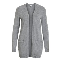  VILA RIL MREDIUM GREY MELANGE OPEN STRIK CARDIGAN - 14044041