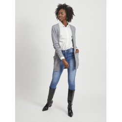  VILA RIL MREDIUM GREY MELANGE OPEN STRIK CARDIGAN - 14044041