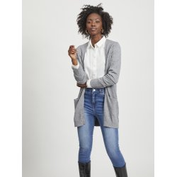  VILA RIL MREDIUM GREY MELANGE OPEN STRIK CARDIGAN - 14044041