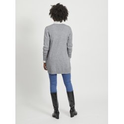  VILA RIL MREDIUM GREY MELANGE OPEN STRIK CARDIGAN - 14044041