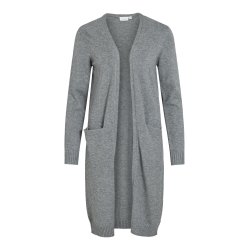  VILA RIL MEDIUM GREY MELANGE LONG STRIK CARDIGAN - 14042770