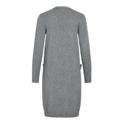  VILA RIL MEDIUM GREY MELANGE LONG STRIK CARDIGAN - 14042770