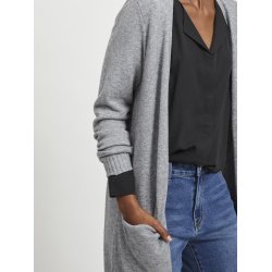  VILA RIL MEDIUM GREY MELANGE LONG STRIK CARDIGAN - 14042770