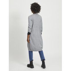  VILA RIL MEDIUM GREY MELANGE LONG STRIK CARDIGAN - 14042770