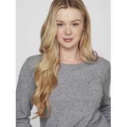  VILA RIL MEDIUM GREY STRIK RUND HALS - 14054177