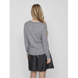  VILA RIL MEDIUM GREY STRIK RUND HALS - 14054177