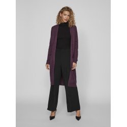  VILA RIL PLUM PERFECT/DARK MELANGE LONG STRIK CARDIGAN - 14042770