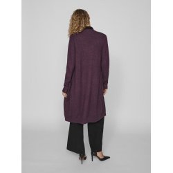  VILA RIL PLUM PERFECT/DARK MELANGE LONG STRIK CARDIGAN - 14042770