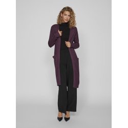  VILA RIL PLUM PERFECT/DARK MELANGE LONG STRIK CARDIGAN - 14042770