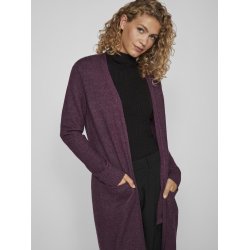  VILA RIL PLUM PERFECT/DARK MELANGE LONG STRIK CARDIGAN - 14042770