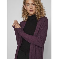  VILA RIL PLUM PERFECT/DARK MELANGE LONG STRIK CARDIGAN - 14042770