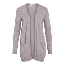 VILA RIL WHITE TOADSTOOL LIGHT MELANGE OPEN STRIK CARDIGAN - 14044041