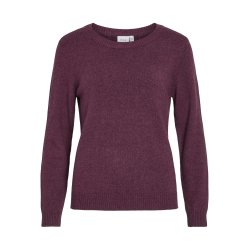  VILA RIL FIG DARK MELANGE STRIK O HALS - 14054177
