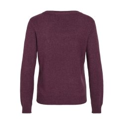  VILA RIL FIG DARK MELANGE STRIK O HALS - 14054177