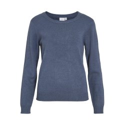  VILA RIL VINTAGE INDIGO DARK MELANGE STRIK V HALS - 14042769
