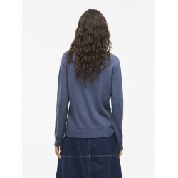  VILA RIL VINTAGE INDIGO DARK MELANGE STRIK V HALS - 14042769