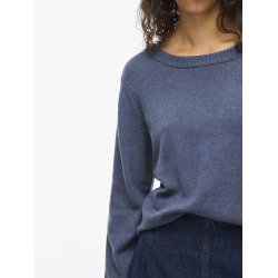  VILA RIL VINTAGE INDIGO DARK MELANGE STRIK V HALS - 14042769