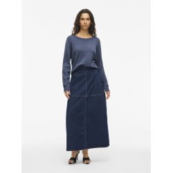  VILA RIL VINTAGE INDIGO DARK MELANGE STRIK V HALS - 14042769