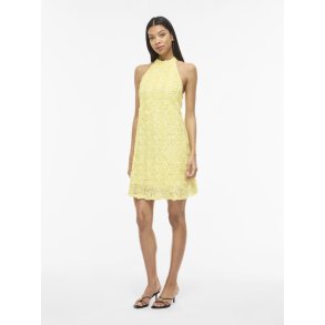 VILA GLORY HALTER NECK SHORT DRESS/DC/KA PASTEL YELLOW - 14115487 