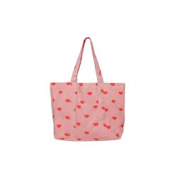  BLACK COLOUR NELLA RED HEART CANVAS BAG - 9357
