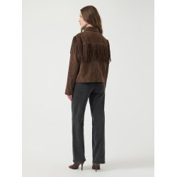 YAS HANNAH SUEDE RUSKINDSJAKKE MED FRYNSER CHOCOLATE BROWN- 26039730
