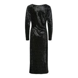 YAS TILLIA VELVET LONG DRESS BLACK/ RHINESTONE- 26038578