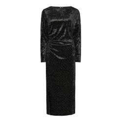 YAS TILLIA VELVET LONG DRESS BLACK/ RHINESTONE- 26038578