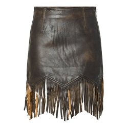 YAS FIMU HW DEEP MAHOGANY LEATHER SKIRT - 26040570