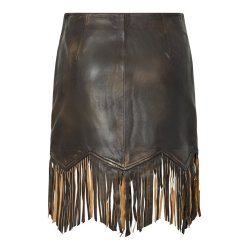 YAS FIMU HW DEEP MAHOGANY LEATHER SKIRT - 26040570