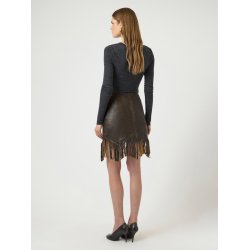 YAS FIMU HW DEEP MAHOGANY LEATHER SKIRT - 26040570