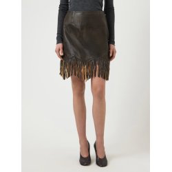 YAS FIMU HW DEEP MAHOGANY LEATHER SKIRT - 26040570