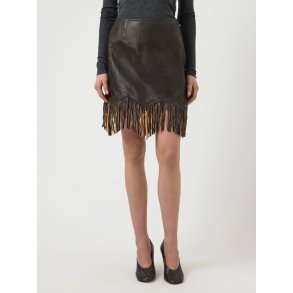 YAS FIMU HW DEEP MAHOGANY LEATHER SKIRT - 26040570
