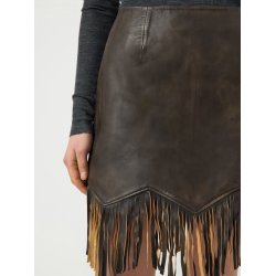 YAS FIMU HW DEEP MAHOGANY LEATHER SKIRT - 26040570
