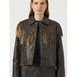 YAS FIMU LS LEATHER DEEP MAHOGANY JACKET - 26040572