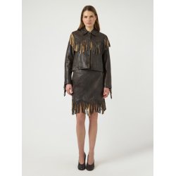 YAS FIMU LS LEATHER DEEP MAHOGANY JACKET - 26040572