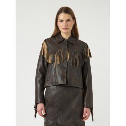YAS FIMU LS LEATHER DEEP MAHOGANY JACKET - 26040572